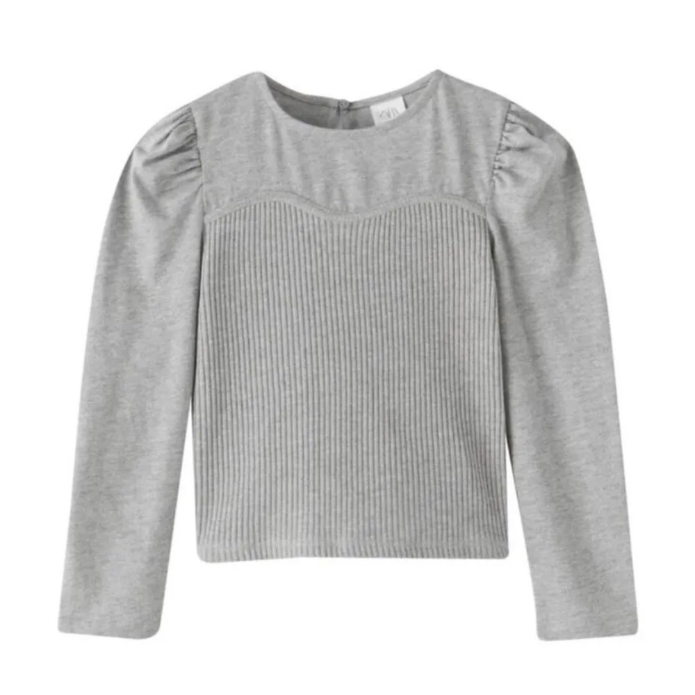 Zara Gray Marl Girls Combination Ribbed Tank Top/Cami 8